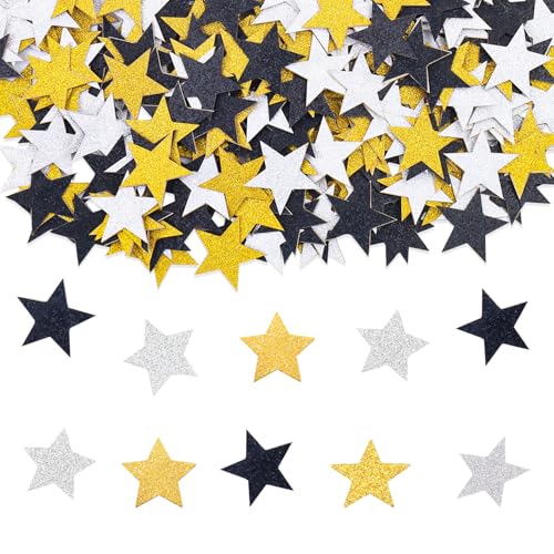 DazzJoy Glitzer Sterne Konfetti Gold Silber Groß, 200 Stk Glitzersterne Streudeko Weihnachten,Stern Tischdeko Silvester,Pailletten Sterne Deko,Schwarz Streusterne Konfetti Geburtstag Hochzeit Karneval DazzJoy Glitzer Sterne Konfetti Gold Silber Groß, 200 Stk Glitzersterne Streudeko Weihnachten,Stern Tischdeko Silvester,Pailletten Sterne Deko,Schwarz Streusterne Konfetti Geburtstag Hochzeit Karneval von Dazzjoy