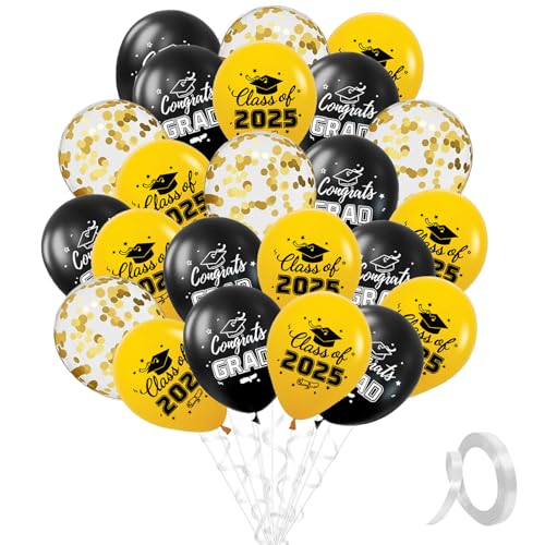 DazzJoy 25 Stück Graduation Deko 2025 Luftballons Schwarz Gold mit Doktorhut Deko, Congrats Prüfung Bestanden Deko Helium Ballon, Abi 2025 Deko Ballons, Bachelor Deko Ballon, Abschluss Deko Luftballon DazzJoy 25 Stück Graduation Deko 2025 Luftballons Schwarz Gold mit Doktorhut Deko, Congrats Prüfung Bestanden Deko Helium Ballon, Abi 2025 Deko Ballons, Bachelor Deko Ballon, Abschluss Deko Luftballon von Dazzjoy