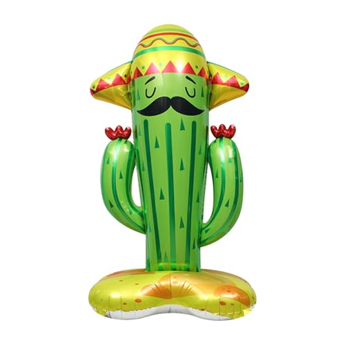 DazzJoy Hawaii Deko Kaktus Ballons Stehend, XXL Kaktus Luftballon Stehender, Hawaii Kaktus Deko Folienballon, Hawaii Party Deko Helium Ballon für Strand Tropisch, Sommer Party Deko, Gartenparty Deko von Dazzjoy