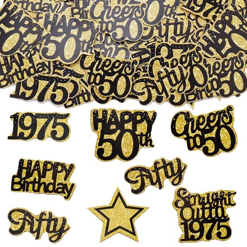 DazzJoy Groß Streudeko Konfetti 50 Geburtstag Deko 5-5,2cm,70 Stk Tischdeko 50. Geburtstage Schwarz Gold,Straight Outta 1975 Deko 50 Geburtstag Frau Mann,Dekoration 50er Jahre,Geburtstagsdeko 50 Jahre DazzJoy Groß Streudeko Konfetti 50 Geburtstag Deko 5-5,2cm,70 Stk Tischdeko 50. Geburtstage Schwarz Gold,Straight Outta 1975 Deko 50 Geburtstag Frau Mann,Dekoration 50er Jahre,Geburtstagsdeko 50 Jahre von Dazzjoy