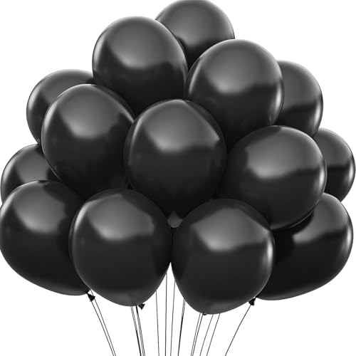 DazzJoy 20 Stück Metallic Schwarze Luftballons Geburtstag,10 Zoll Luftballons für Geburtstagsdeko Schwarz,Schwarze Ballons Hochzeit,Luftballon Schwarz Party Deko,Geburtstagsluftballons Helium von Dazzjoy