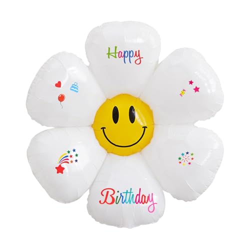 DazzJoy 100x97CM Gänseblümchen Ballons Kindergeburtstag,Weiße Luftballons Geburtstag Gänseblümchen Deko Geburtstag,Folienballon Blume,Helium Luftballons Blumen,Geburtstagsballon DazzJoy 100x97CM Gänseblümchen Ballons Kindergeburtstag,Weiße Luftballons Geburtstag Gänseblümchen Deko Geburtstag,Folienballon Blume,Helium Luftballons Blumen,Geburtstagsballon von Dazzjoy