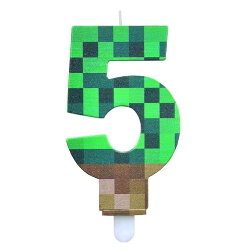 DazzJoy Pixel Geburtstagskerzen Zahlen 5, Gamer Kerze 5 Geburtstag Junge Mädchen, Videospiel Pixel Kerzen Geburtstag 5 Jahre Junge, Gaming Themen Geburtstagskerze, Grün Spiel Pixel Zahlenkerze 5 DazzJoy Pixel Geburtstagskerzen Zahlen 5, Gamer Kerze 5 Geburtstag Junge Mädchen, Videospiel Pixel Kerzen Geburtstag 5 Jahre Junge, Gaming Themen Geburtstagskerze, Grün Spiel Pixel Zahlenkerze 5 von Dazzjoy