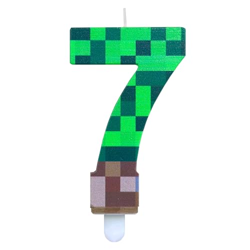 DazzJoy Pixel Kerze 7 Geburtstag Junge Deko, Videospiel Pixel Geburtstagskerzen Zahlen 7, Cartoon Gaming Themen Kerzen 7. Geburtstag Junge, Gamer Pixel Geburtstagskerze 7, Spiel Zahlenkerze 7 Grün DazzJoy Pixel Kerze 7 Geburtstag Junge Deko, Videospiel Pixel Geburtstagskerzen Zahlen 7, Cartoon Gaming Themen Kerzen 7. Geburtstag Junge, Gamer Pixel Geburtstagskerze 7, Spiel Zahlenkerze 7 Grün von Dazzjoy