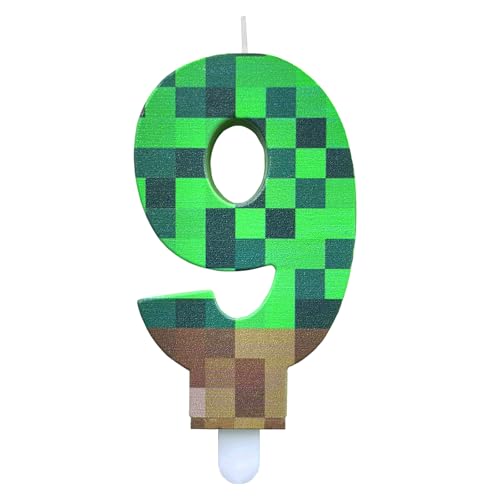 DazzJoy Pixel Kerze 9 Geburtstag Junge Deko, Pixel Themen Geburtstagskerzen Zahlen 9, Gaming Kerzen Deko 9. Geburtstag Junge, Gamer Geburtstagskerze 9 Jahre Junge, Spiel Pixel Zahlenkerze 9 Grün DazzJoy Pixel Kerze 9 Geburtstag Junge Deko, Pixel Themen Geburtstagskerzen Zahlen 9, Gaming Kerzen Deko 9. Geburtstag Junge, Gamer Geburtstagskerze 9 Jahre Junge, Spiel Pixel Zahlenkerze 9 Grün von Dazzjoy