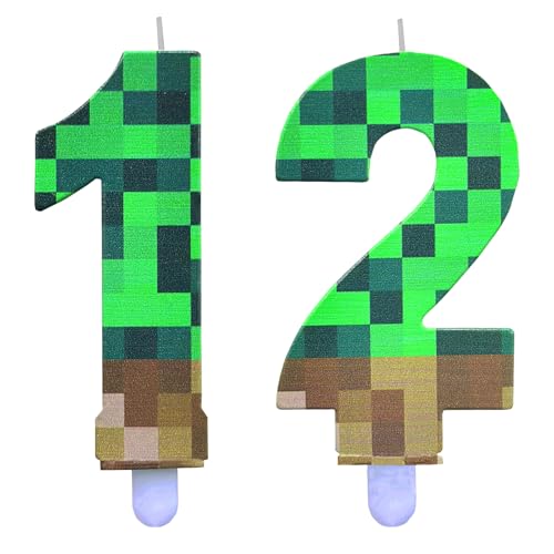 DazzJoy Pixel Kerzen 12 Geburtstag Junge, Pixel Geburtstagskerzen Zahlen 12, Cartoon Gaming Themen Kerze 12. Geburtstag Junge, Gamer Geburtstagskerze 12 Jahre Junge, Spiel Pixel Zahlenkerze 12 Grün DazzJoy Pixel Kerzen 12 Geburtstag Junge, Pixel Geburtstagskerzen Zahlen 12, Cartoon Gaming Themen Kerze 12. Geburtstag Junge, Gamer Geburtstagskerze 12 Jahre Junge, Spiel Pixel Zahlenkerze 12 Grün von Dazzjoy