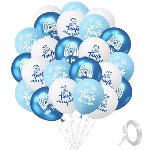 DazzJoy Taufe Deko Junge Luftballons mit Fischmotiv und Blätterkran, Taube, Regenbogen, 30 Stück Deko Taufe Junge Ballons, Kommunion Deko Luftballon, Luftballons Taufdeko Junge, Meine Taufe Ballon DazzJoy Taufe Deko Junge Luftballons mit Fischmotiv und Blätterkran, Taube, Regenbogen, 30 Stück Deko Taufe Junge Ballons, Kommunion Deko Luftballon, Luftballons Taufdeko Junge, Meine Taufe Ballon von Dazzjoy