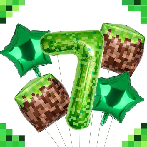 DazzJoy Pixel Geburtstagsdeko 7 Jahre Junge, Pixel Miner Luftballon 7 Jahre Junge, Grün Pixel 40 Zoll Luftballons Zahlen 7, Videospiele Geburtstag 5 Jahre Jungen, Helium Ballon 7 Geburtstag DazzJoy Pixel Geburtstagsdeko 7 Jahre Junge, Pixel Miner Luftballon 7 Jahre Junge, Grün Pixel 40 Zoll Luftballons Zahlen 7, Videospiele Geburtstag 5 Jahre Jungen, Helium Ballon 7 Geburtstag von Dazzjoy