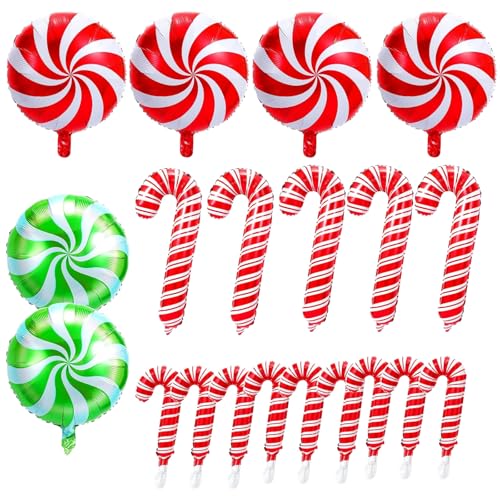 DazzJoy 26 Stück Weihnachtsdeko Süßigkeiten Luftballons Set, XXL Weihnachten Deko Zuckerstangen Luftballon, Rot und Grün Weihnachts Candy Helium Ballons für Christmas Deko Outdoor, Weihnachtsbaum Deko DazzJoy 26 Stück Weihnachtsdeko Süßigkeiten Luftballons Set, XXL Weihnachten Deko Zuckerstangen Luftballon, Rot und Grün Weihnachts Candy Helium Ballons für Christmas Deko Outdoor, Weihnachtsbaum Deko von Dazzjoy