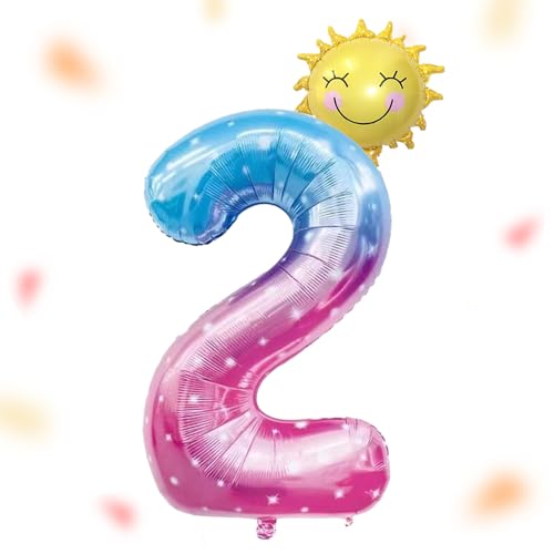 DazzJoy Zahlen Luftballon 2. Geburtstag, 40 Zoll Sonne Folienballon Zahl 2, Zahlenballon 2 Helium Ballon Bunt, Sonne Luftballon für 2 Jahre Jungen Mädchen Geburtstagsdeko,Babyparty,Jubiläum Party Deko DazzJoy Zahlen Luftballon 2. Geburtstag, 40 Zoll Sonne Folienballon Zahl 2, Zahlenballon 2 Helium Ballon Bunt, Sonne Luftballon für 2 Jahre Jungen Mädchen Geburtstagsdeko,Babyparty,Jubiläum Party Deko von Dazzjoy