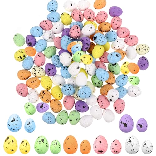 Dazzjoy 2 Größen Schaum Ostereier Deko,100x Klein Ostereier Konfetti Ostern Deko,Styroporeier Oster Deko,Mini Eier Ostern Streudeko,Oster Tischdeko,Osterdeko Kleine Eier zum Basteln,Bunt Osterkonfetti von Dazzjoy