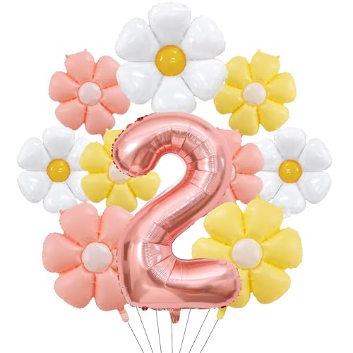 Geburtstagsdeko 2 Jahr Mädchen mit Gänseblümchen Folienballon, Deko 2. Geburtstag Mädchen Junge, Rosegold Luftballon 2. Geburtstag Deko Set mit Zahl 2 Ballon, Erster Geburtstage Mädchene Deko Geschenk Geburtstagsdeko 2 Jahr Mädchen mit Gänseblümchen Folienballon, Deko 2. Geburtstag Mädchen Junge, Rosegold Luftballon 2. Geburtstag Deko Set mit Zahl 2 Ballon, Erster Geburtstage Mädchene Deko Geschenk von Dazzjoy