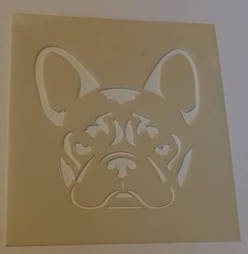 2 x French Bull dog Frenchie Mylar 350 mcg plastic stencil sheet for greeting card making/wall border/craft / hobby 4" high bullodg von Dazzle Glitter Tattoos