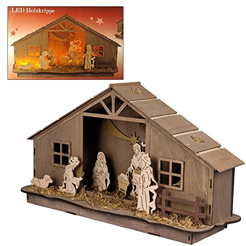 Heitronic LED Holzkrippe 10 LEDs, warmweiß, IP20. sehr hochwertig verarbeitete Krippe aus Holz mit Led Beleuchtung!! Heitronic LED Holzkrippe 10 LEDs, warmweiß, IP20. sehr hochwertig verarbeitete Krippe aus Holz mit Led Beleuchtung!! von DbKW