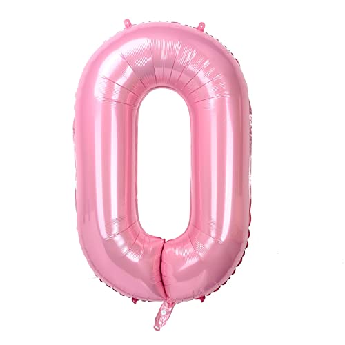 Dbmoon 40'' Groß Folienballon Zahl 0 Rosa, Zahlen Luftballon 0-9, Helium Ballons Zahlen für Mädchen Jungen Geburtstag Dekoration/Jubiläums Dekoration/Feier Ballons Dekorationen von Dbmoon