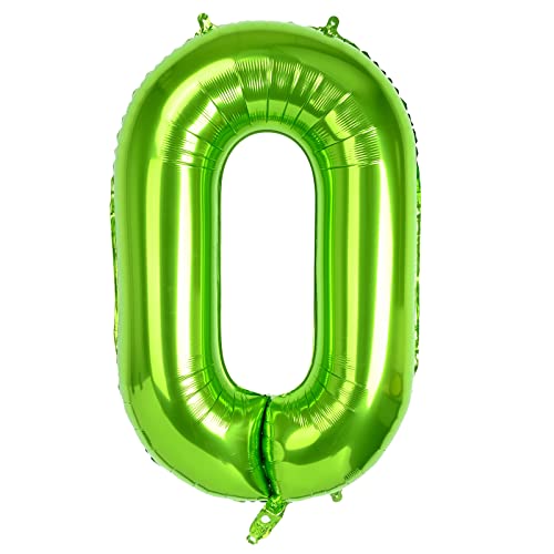 40" Groß Folienballon Zahl 0 Grün, Zahlen Luftballon 0-9, Helium Ballons Zahlen für Mädchen Jungen Geburtstag Dekoration/Jubiläums Deko/Silvester Deko (Grün#0) von Dbmoon