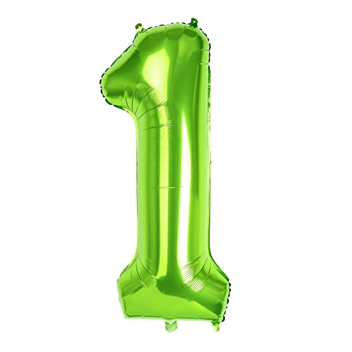Dbmoon 40'' Groß Folienballon Zahl 1 Grün, Zahlen Luftballon 0-9, Helium Ballons Zahlen für Mädchen Jungen Geburtstag Dekoration/Jubiläums Deko/Silvester Deko (Grün#1) von Dbmoon