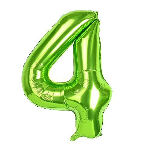 Dbmoon 40'' Groß Folienballon Zahl 4 Grün, Zahlen Luftballon 0-9, Helium Ballons Zahlen für Mädchen Jungen Geburtstag Dekoration/Jubiläums Deko/Silvester Deko (Grün#4) von Dbmoon