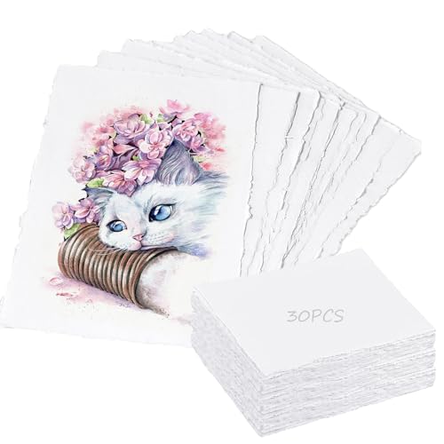 30 Stück A6 Büttenpapier Aquarellpapier Reispapier 300GSM Dickes Papier Aquarellpapier A6 Papier Samenpapier Blätter Büttenpapier für Gemälde Skizzieren Einladungen Schreiben Diy Kunst 30 Stück A6 Büttenpapier Aquarellpapier Reispapier 300GSM Dickes Papier Aquarellpapier A6 Papier Samenpapier Blätter Büttenpapier für Gemälde Skizzieren Einladungen Schreiben Diy Kunst von Dbuwqips