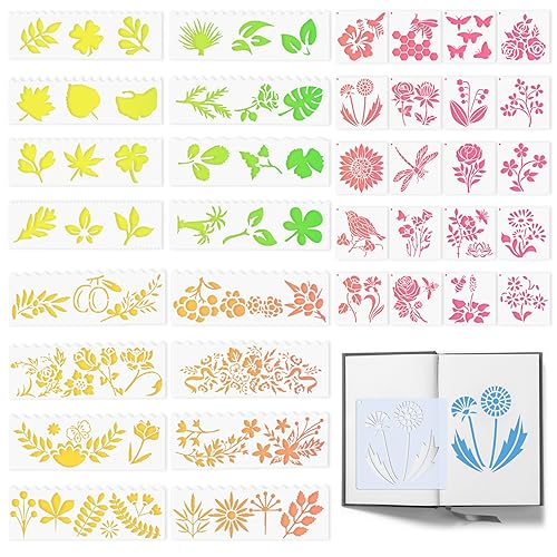 36 Stück Schablonen Schablone Malschablonen Stencil Schablonen Schablonen Kinder Pflanze Blume Tier Schablone Blatt Schablone für Scrapbook Zubehör Fotoalbum DIY Geschenke von Dbuwqips