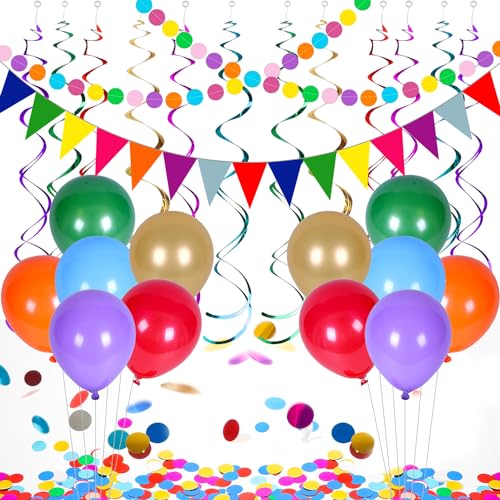 Dbuwqips Wimpelkette Outdoor Girlande Geburtstag Deko Set - Mehrfarbig, Rund, Hängend Dbuwqips Wimpelkette Outdoor Girlande Geburtstag Deko Set - Mehrfarbig, Rund, Hängend von Dbuwqips