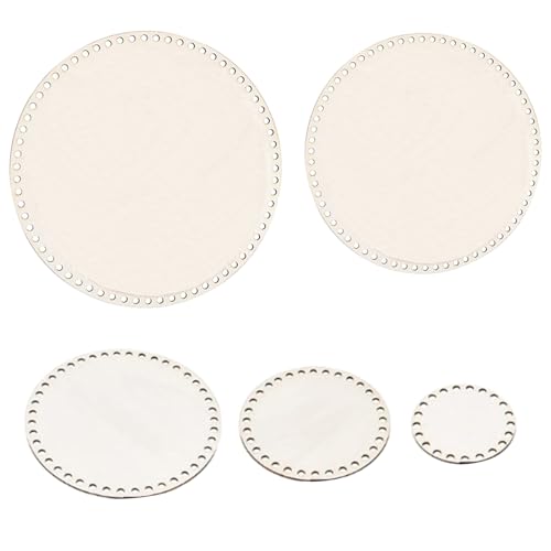 5pieces Holzkorb Bottom Kreis Holzkorb Basis Blindes Häkelgrund Für Dicke Garne Strickkorbweben von Dcaknri