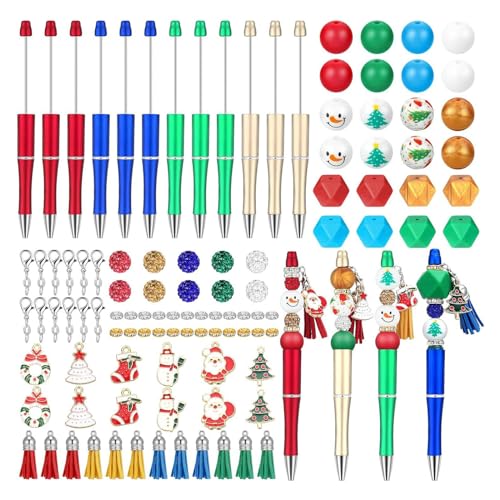 Dcaknri 12-teiliges Kugelschreiber-Set aus der Weihnachts-Serie, mehrfarbig, mit Perlen, Weihnachtsdekorationsset, Partygeschenke Dcaknri 12-teiliges Kugelschreiber-Set aus der Weihnachts-Serie, mehrfarbig, mit Perlen, Weihnachtsdekorationsset, Partygeschenke von Dcaknri