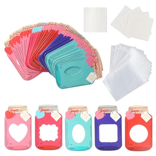 Dcaknri 50pcs Valentines Karte Für Kindergüterkarten Für Jungenmädchen. Buntes Glas Verbreitet Glück In Verschiedenen Anlässen von Dcaknri