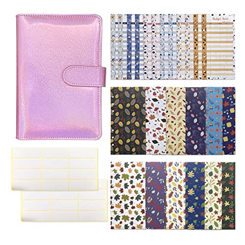 Leder-Bundbuch-Set mit 12 Blättern, 24 Aufklebern, Planer, Notizbuch, Tagebuch für Damen, Herren, Aufkleber, Etiketten, Geldumschläge, Geldbörse und monatliche Rechnungen, Organizer-Taschen für Damen Leder-Bundbuch-Set mit 12 Blättern, 24 Aufklebern, Planer, Notizbuch, Tagebuch für Damen, Herren, Aufkleber, Etiketten, Geldumschläge, Geldbörse und monatliche Rechnungen, Organizer-Taschen für Damen von Dcaknri