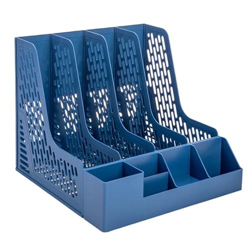 Schreibtisch-Magazin-Organizer, 4 Fächer, vertikaler Aktenhalter, Magazin mit abnehmbaren Stift-Dokumentenhaltern Schreibtisch-Magazin-Organizer, 4 Fächer, vertikaler Aktenhalter, Magazin mit abnehmbaren Stift-Dokumentenhaltern von Dcaknri