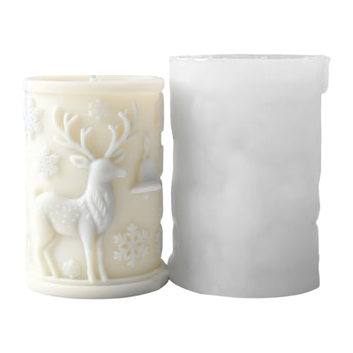 Weihnachts-Silikonformen, Schneeflocke, Zylinder, Epoxidharz, Gießformen für Handwerk, Gips, Ornamente, Zylinder, Silikon, Weihnachtsformen, Gips, Gießen von Dcaknri