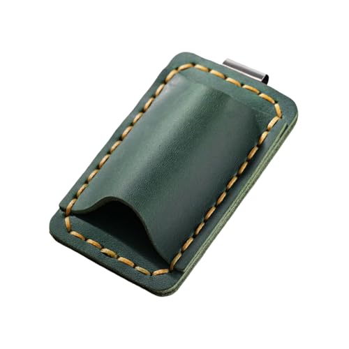 Dcfbkl Stifthalter aus Leder mit Clip, 4,3 x 7,1 cm, Einzelschlitz für Tagebücher, Notizbücher, Planer, Ordner, Klemmbrett, Lederhalter von Dcfbkl