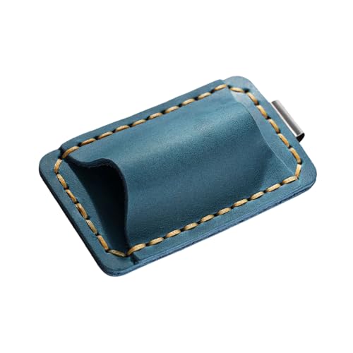 Dcfbkl Stifthalter aus Leder mit Clip, 4,3 x 7,1 cm, Einzelschlitz für Tagebücher, Notizbücher, Planer, Ordner, Klemmbrett, Lederhalter von Dcfbkl