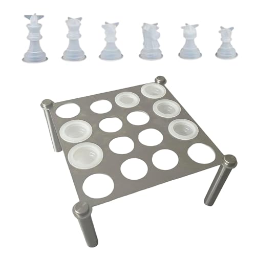 Schachartikelhalter aus Metall, Silikon, Schachformen-Set, Epoxidharz, Ständer, Brettspiele, Formen für Heimdekorationen, Artikelhalter von Dcfbkl