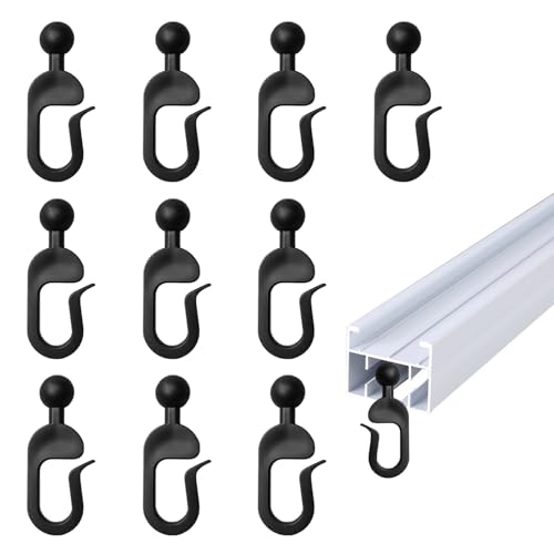 Dcsfadq 10 Stück Vorhanghaken für Pavillon, Kunststoff-Ringhaken Schwarz, Verschiebbar Gardinenschiene Zubehör für Moskitonetz Vorhänge Dcsfadq 10 Stück Vorhanghaken für Pavillon, Kunststoff-Ringhaken Schwarz, Verschiebbar Gardinenschiene Zubehör für Moskitonetz Vorhänge von Dcsfadq