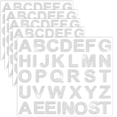 Dcsfadq 156 Stücke Silberne Glitzer-Strass-Buchstaben-Aufkleber Inkl, 26 Selbstklebende Buchstaben-Aufkleber, Acryl-Material für kreative DIY-Projekte, Handwerk, Hüten-Verzierung und Dekoration Dcsfadq 156 Stücke Silberne Glitzer-Strass-Buchstaben-Aufkleber Inkl, 26 Selbstklebende Buchstaben-Aufkleber, Acryl-Material für kreative DIY-Projekte, Handwerk, Hüten-Verzierung und Dekoration von Dcsfadq