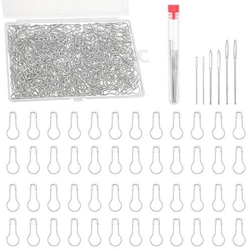Dcsfadq 500 Stück Sicherheitsnadeln Metall-Stricknadeln 9 Maschen Silber, Große Augen, Premium Qualität für Strick- & Häkelprojekte, Kompatibel mit gängigen Nadeln und Blockiermatten Dcsfadq 500 Stück Sicherheitsnadeln Metall-Stricknadeln 9 Maschen Silber, Große Augen, Premium Qualität für Strick- & Häkelprojekte, Kompatibel mit gängigen Nadeln und Blockiermatten von Dcsfadq