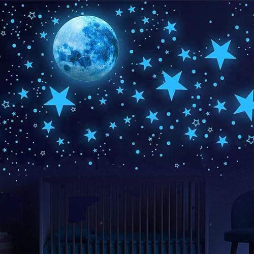 Dcsfadq Leuchtende Sterne für Kinderzimmer, Selbstklebende Leuchtsterne in blau, Heller Sternpunkt Wohnzimmer Dekoration mit Feuchtigkeitsschutz Dcsfadq Leuchtende Sterne für Kinderzimmer, Selbstklebende Leuchtsterne in blau, Heller Sternpunkt Wohnzimmer Dekoration mit Feuchtigkeitsschutz von Dcsfadq