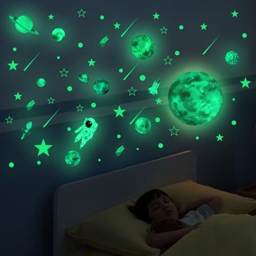 Dcsfadq Leuchtsterne Selbstklebend Glow in the Dark Stars Wandsticker, Weltraum Leuchtende Wandaufkleber Set mit Planeten, Astronauten und Sternen Leuchtsticker für Kinderzimmer Wohnzimmer Dcsfadq Leuchtsterne Selbstklebend Glow in the Dark Stars Wandsticker, Weltraum Leuchtende Wandaufkleber Set mit Planeten, Astronauten und Sternen Leuchtsticker für Kinderzimmer Wohnzimmer von Dcsfadq