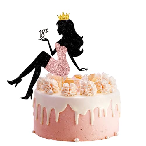 Dcsfadq Silhouette Mädchen Tortendeko, 18th Geburtstag Cake Topper Roségold Glitter High Heel Prinzessin, Tortendekoration für Mädchen Geburtstag Party Lady Bachelorette Kuchen Dekorationen Dcsfadq Silhouette Mädchen Tortendeko, 18th Geburtstag Cake Topper Roségold Glitter High Heel Prinzessin, Tortendekoration für Mädchen Geburtstag Party Lady Bachelorette Kuchen Dekorationen von Dcsfadq