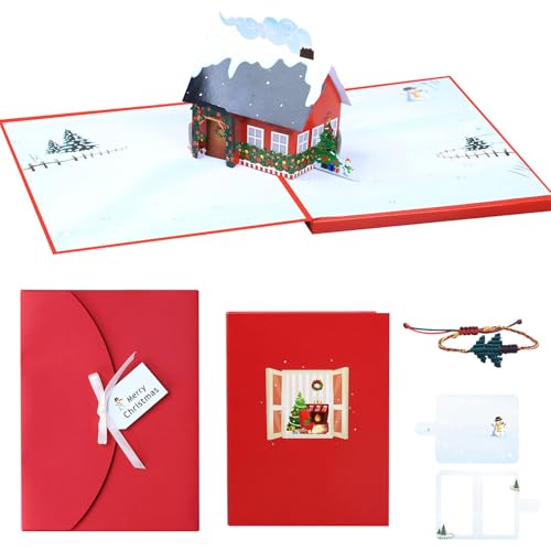 Beleuchtete Weihnachtskarte mit LED-Licht, leuchtende Urlaubs-Grußkarten, Party-Einladung für Familie, Freunde, leuchtende Karte von Ddujbtp