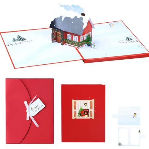 Beleuchtete Weihnachtskarte mit LED-Licht, leuchtende Urlaubs-Grußkarten, Party-Einladung für Familie, Freunde, leuchtende Karte von Ddujbtp