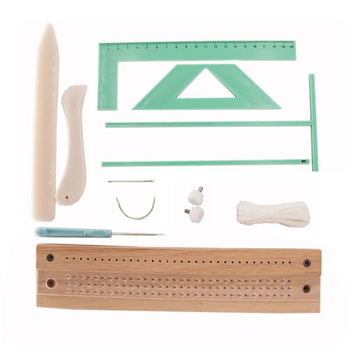 Buchbinder-Lineal-Set, Buchbinder-Abstandshalter, Scrapbooking-Werkzeug mit Bindewerkzeug, Nähahlen, Nähnadel und Faden Buchbinder-Lineal-Set, Buchbinder-Abstandshalter, Scrapbooking-Werkzeug mit Bindewerkzeug, Nähahlen, Nähnadel und Faden von Ddujbtp