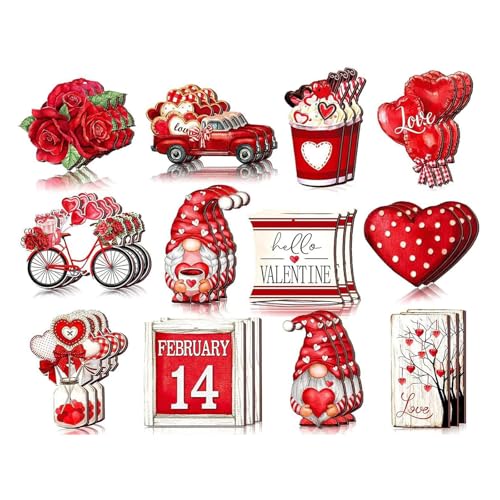 Ddujbtp 24 Stück rote Valentins-Hängeornamente Herz Rose Kuchen Auto Luftballons Zwerg Buchstaben Dekorationen für drinnen und draußen Ddujbtp 24 Stück rote Valentins-Hängeornamente Herz Rose Kuchen Auto Luftballons Zwerg Buchstaben Dekorationen für drinnen und draußen von Ddujbtp
