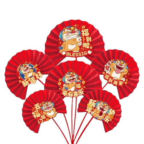 Ddujbtp Papierfächer für das neue Jahr 2025, Blumenfest, Ornament, hängende Hintergrund, Wanddekorationen für Zuhause und Büro, Fenster-Wanddekoration von Ddujbtp