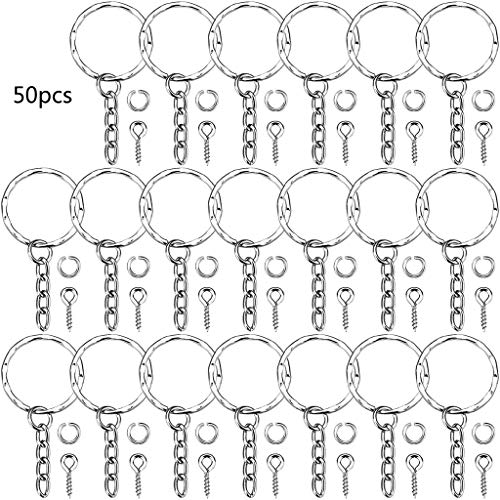Multifunktion 50x/Set Schlüsselbundringe Mit Ketten Und Silberschrauben Augenstiften Für Handwerksanhänder Schmuck Schmuck Herstellung Werkzeuge Professionell Multifunktion 50x/Set Schlüsselbundringe Mit Ketten Und Silberschrauben Augenstiften Für Handwerksanhänder Schmuck Schmuck Herstellung Werkzeuge Professionell von Ddujbtp