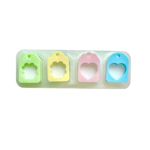 Set mit 4 eleganten Anhänger-Silikonformen für Epoxidharz, hängende Ornamente, Gießformen für Schmuck und Schlüsselanhänger, leicht zu entformen Set mit 4 eleganten Anhänger-Silikonformen für Epoxidharz, hängende Ornamente, Gießformen für Schmuck und Schlüsselanhänger, leicht zu entformen von Ddujbtp