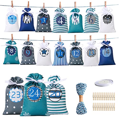 Weihnachts-Adventskalender-Tüten, 24 Tage, Tüten für Süßigkeitentüten, Heimdekoration, Basteln, Urlaubsdekoration Weihnachts-Adventskalender-Tüten, 24 Tage, Tüten für Süßigkeitentüten, Heimdekoration, Basteln, Urlaubsdekoration von Ddujbtp