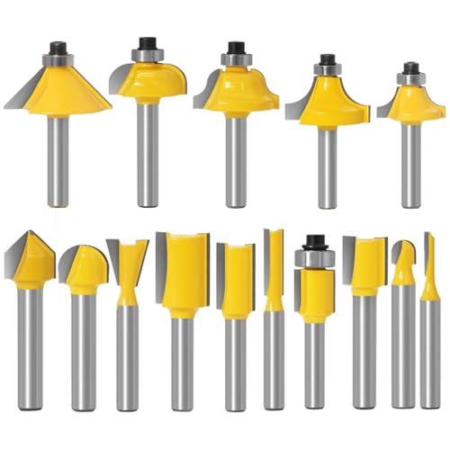 15pcs1/4inch Router Bit Set Set Trimming Gerade Frässchneider Für Holzbits Wolframkarbid Schneiden Holzbearbeitung,Rohr von Ddyspan