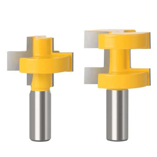 2pcs 8mm 12 Mm 1/2shank T-Slot Quadratzahn Tenon Mahlen Schnitzmesser Router-Router Für Holzwerkzeug Holzbearbeitung,12mm Schaft von Ddyspan